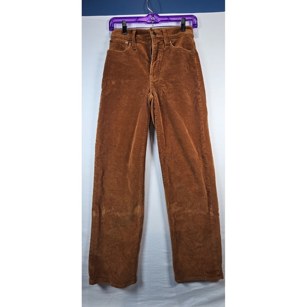 Madewell Perfect Vintage Wide Leg Corduroy Pants 23 Rust High Rise Modern Preppy